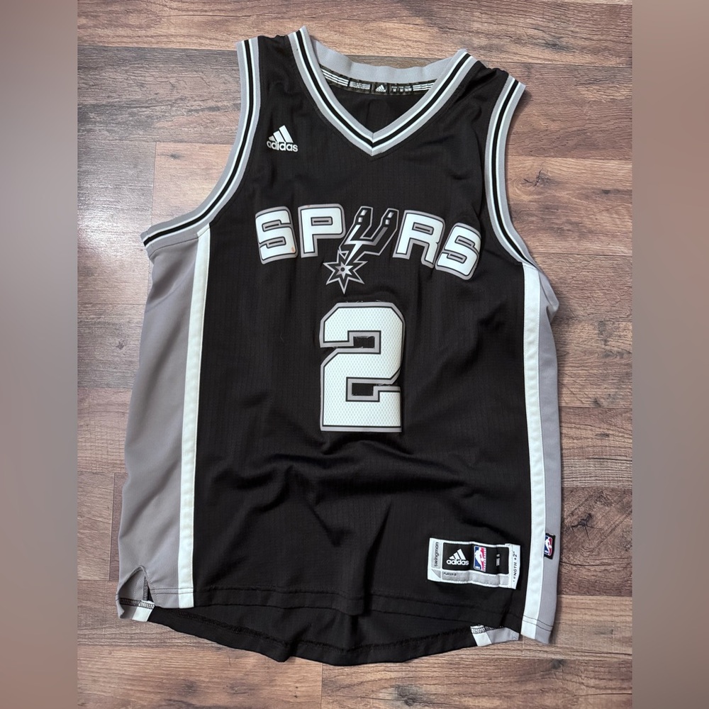 San Antonio Spurs Adidas #2 Black and Gray Jersey
